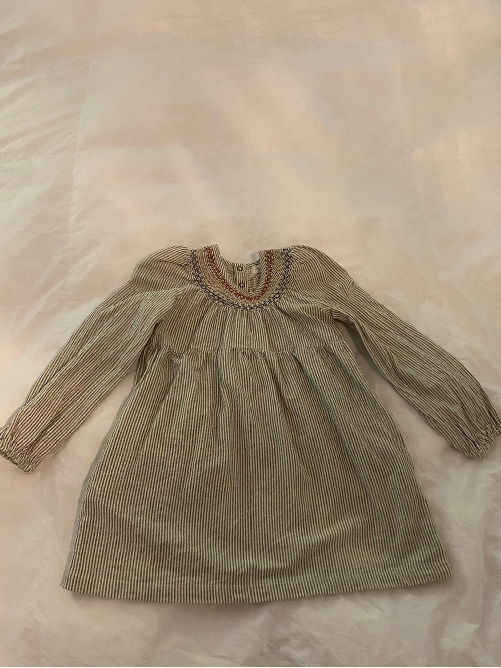 Pehr 4T Smocked Railroad Stripe dress